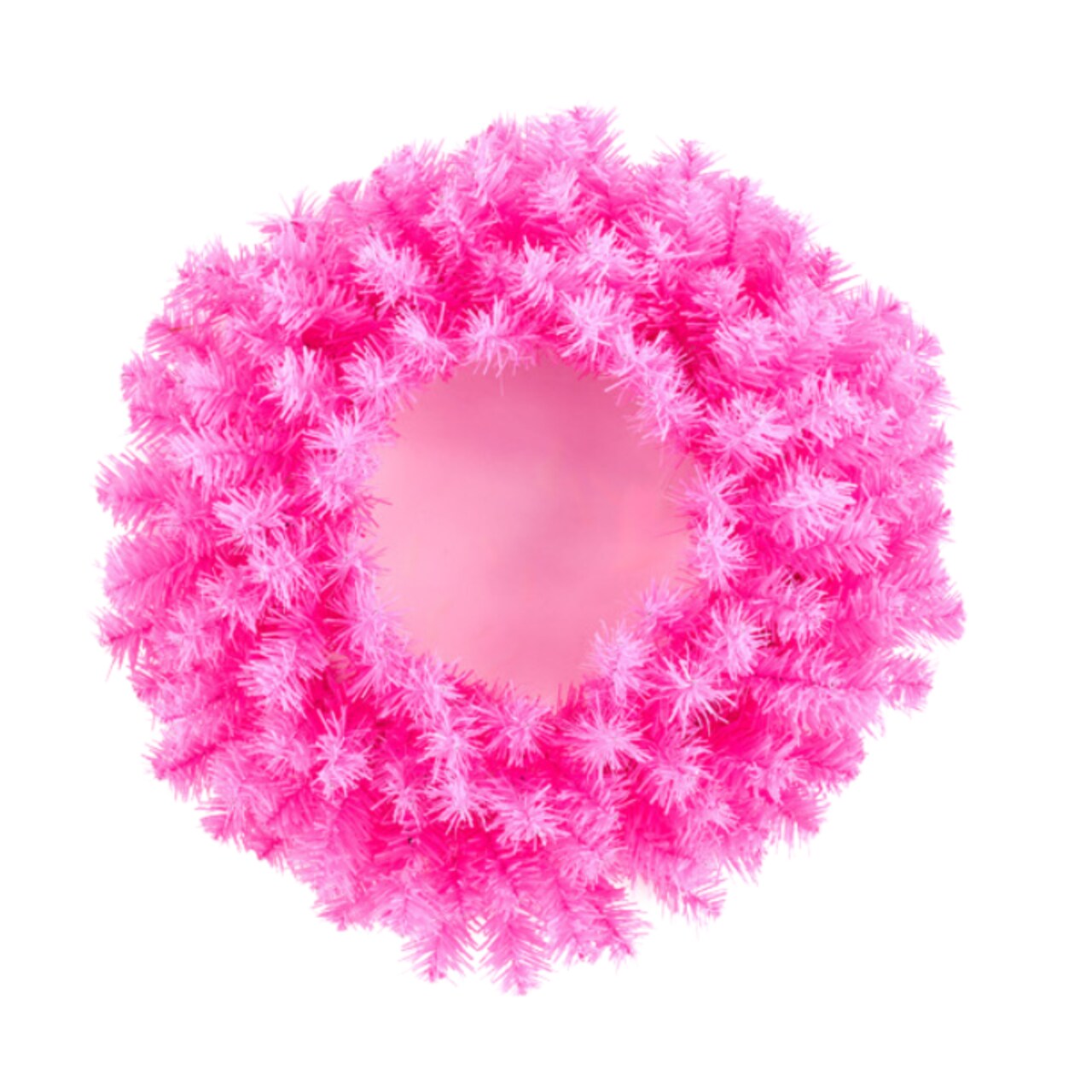 20" Pink Pine Wreath Base – Hot Pink Artificial Form for Valentine’s Day & DIY Door Wreaths-XX962122